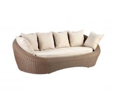 Divano da giardino 3 posti in resina intrecciata caramello - WHITEHEAVEN