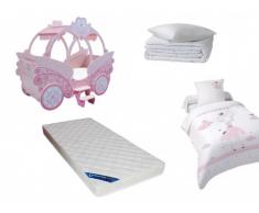 Set CAMERA DA BIMBA - Letto PRINCESSE + materasso ZEUS + 1 trapunta + 1 guanciale