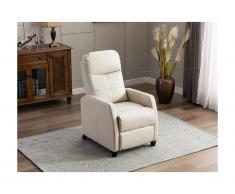 Poltrona relax in Similpelle Beige - FEREOLE