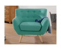 Poltrona scandinava SERTI - Tessuto colore blu turchese