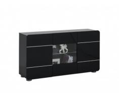 Credenza TREVOR - 3 ante - MDF Laccato - 151 cm - Nero