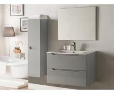 Set STEFANIE - mobile bagno e specchio - Laccato grigio