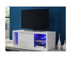Mobile TV - LED - 1 anta scorrevole - MDF laccato bianco - AMALRIC