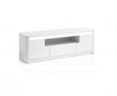 Mobile TV con LED, 2 ante e 1 cassetto Bianco - PERCEPTION