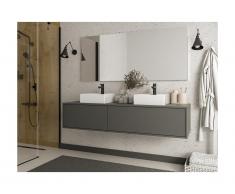 Mobili per bagno sospeso con lavabo doppio Antracite - ISAURE
