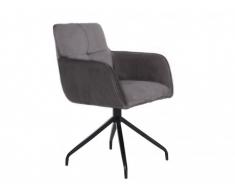 Sedia con braccioli CELESTA - Velluto - Antracite