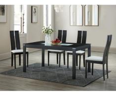 Set tavolo MAELIA + 4 sedie SALENA - Quercia massello - Wengé
