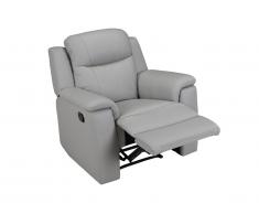 Poltrona relax in cuoio Grigio - EVASION