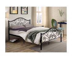 Letto matrimoniale alla francese 140 x 190 cm in Metallo Nero - LEYNA