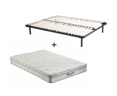 Set telaio a doghe + materasso molle 3 zone e memory foam WOLKENTANZ di MORGENGOLD - 160 x 200 cm