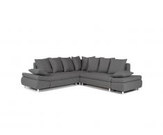 Divano letto angolare con contenitore in tessuto Antracite - XL FELTON