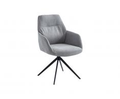 Sedia con braccioli Tessuto e Metallo Grigio - DIMIA