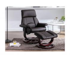 Poltrona relax e poggiapiedi in Pelle artificiale Marrone - MYOSOTIS II