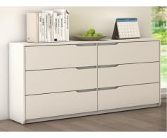 Comò LUCILE - 6 cassetti - MDF bianco