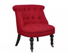 Poltrona crapaud in tessuto Rosso - NARCISA