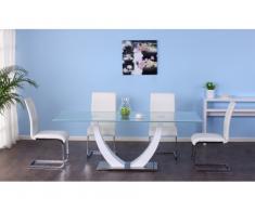 Set tavolo MEZZO + 4 sedie LIRICA - bianco