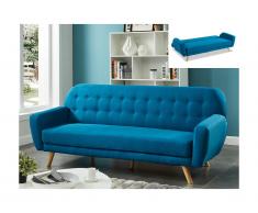 Divano letto clic clac 3 posti in Tessuto Blu - LELIO