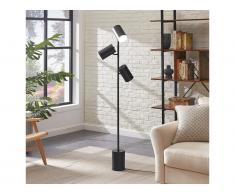 Lampada da terra industriale 3 abat-jour H.155 cm in Metallo Nero - KINLEY