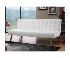 Divano letto clic-clac GUILLAUME in similpelle - Bianco