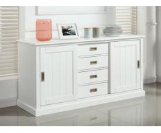 Credenza XL GUERANDE - 2 ante, 4 cassetti - Legno di pino bianco