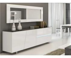 Credenza ISALINE II con illuminazione - 3 ante e 1 cassetto - Laccata bianca