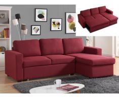 Divano letto angolare reversibile in tessuto Bordeaux - TIRUA