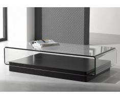 Tavolino GLOSS con ripiano in vetro temperato - Nero