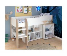Letto combinato con scrivania e scomparti 90 x 200 cm Bianco e Rovere - MARIA