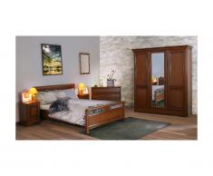 Armadio con specchio LAUREL - L178 cm - 3 ante - decorazione ciliegio selvatico