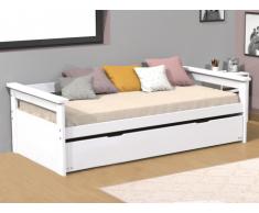 Letto divano con letto estraibile 90 x 190 cm abete Bianco - ALFONSO