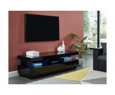 Mobile TV - 3 cassetti e 3 nicchie - LED - MDF laccato nero - FABIO