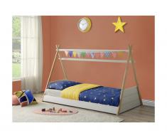 Letto teepee + materasso 90 x 190 cm Abete Bianco e Rovere - SIOUX