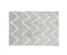Tappeto shaggy DRESDE - poliestere - Grigio e bianco - 200x290 cm
