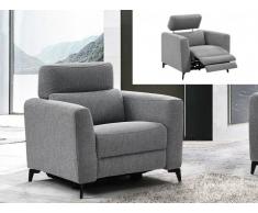 Poltrona relax elettrica in Tessuto Grigio chiné - CIRENA