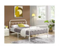 Letto 140 x 200 cm Metallo Bianco - PADMA