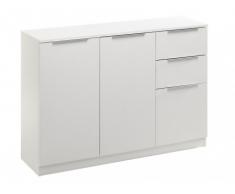 Credenza STUART - 3 porte e 2 cassetti - Bianco