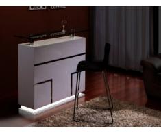 Mobile bar LUMINESCENCE - MDF laccato bianco e vetro temperato 12 mm - LED