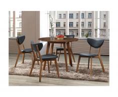 Set "Sala da pranzo": tavolo + 4 sedie Noce e Nero - LISETTE