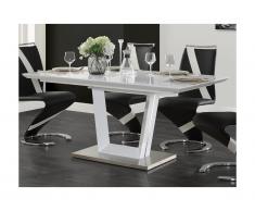 Tavolo da pranzo allungabile da 6 a 8 coperti MDF laccato Bianco - ALIA