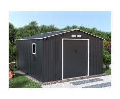 Casetta da giardino ARCHER in acciaio galvanizzato grigio - 12,99 m²