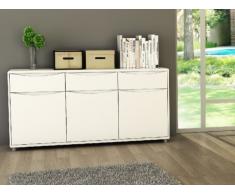 Credenza SORRISO - Bianco - 3 porte e 3 cassetti