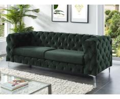 Divano chesterfield 3 posti FARINO in velluto - Verde abete