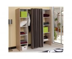 Armadio dressing allungabile EMERIC - L 112/185 cm - Quercia e Tortora