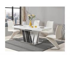 Set tavolo NOAMI + 4 sedie TWIZY Bianco e grigio