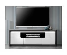 Mobile TV PERCEPTION - LED - 2 ante e 1 cassetto - Grigio e Bianco