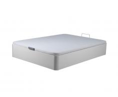 Rete letto contenitore in similpelle 140 x 190 cm Bianco opaco - ONIRY di DREAMEA Play
