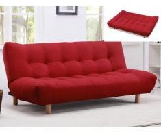 Divano letto clic-clac a 3 posti in tessuto VINCENT - Rosso