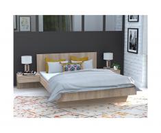 Letto con comodini 140 x 190 cm Colore Rovere - MARVELLOUS