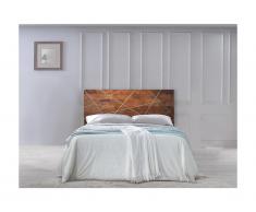 Testiera letto 160 cm Legno di mango Naturale e Dorato Art déco - MANGAIA