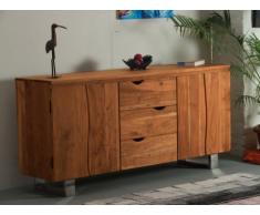 Credenza con 3 cassetti e 2 ante in Acacia e Metallo - TUSTY 2